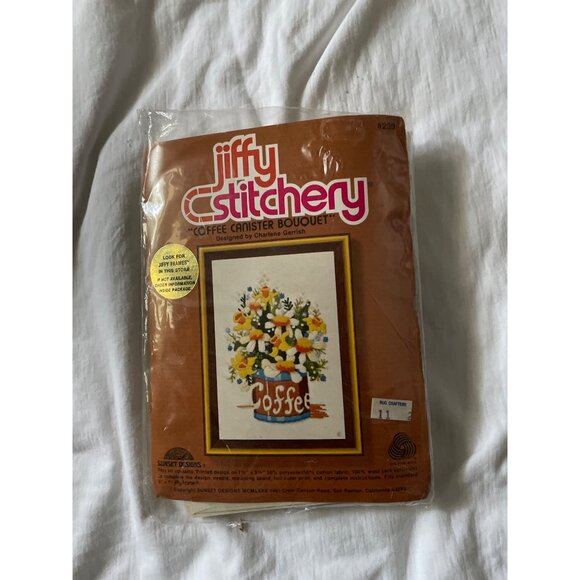 Jiffy Stitchery Coffee Canister Bouquet Needlepoint Kit Designed By Charlene Ger - Picture 10 of 14